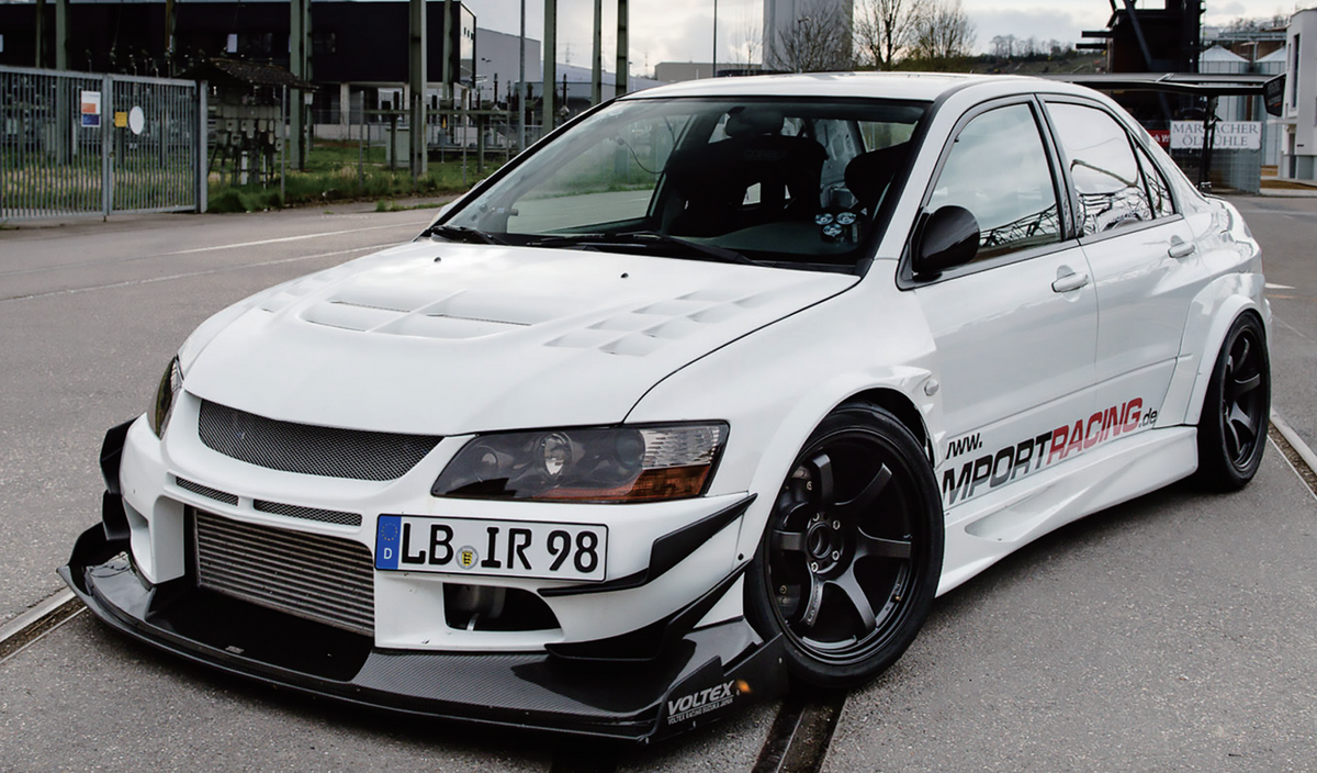 Voltex Style Carbon Fiber Hood  - Mitsubishi Evolution 7 8 9 ( 2001 TO 2007 ) CT9A