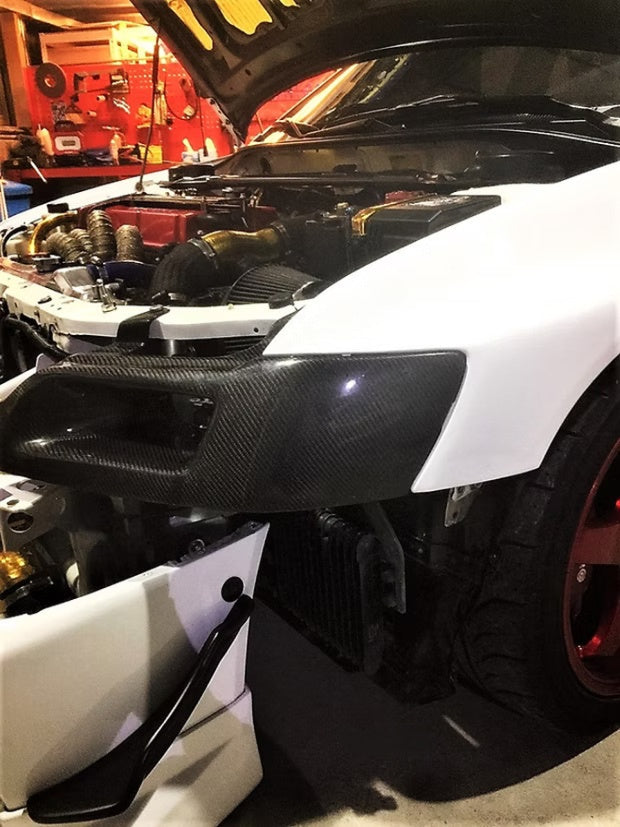 Carbon Fiber Left Vented Headlight Replacement - Mitsubishi Evolution 7 8 9 ( 2001 TO 2007 ) CT9A