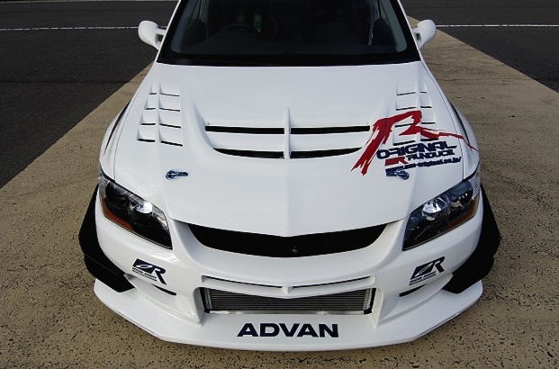 Voltex Style Half Carbon Fiber Front Bumper with Canards - Mitsubishi Evolution 7 8 9