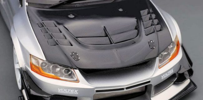 Voltex Style Forged Carbon Hood  - Mitsubishi Evolution 7 8 9 ( 2001 TO 2007 ) CT9A