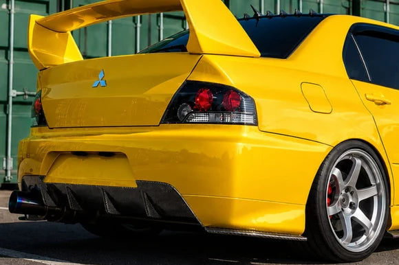 OEM Style Half Carbon Fiber Rear Bumper - Mitsubishi Evolution 7 8 9 ( 2001 TO 2007 ) CT9A