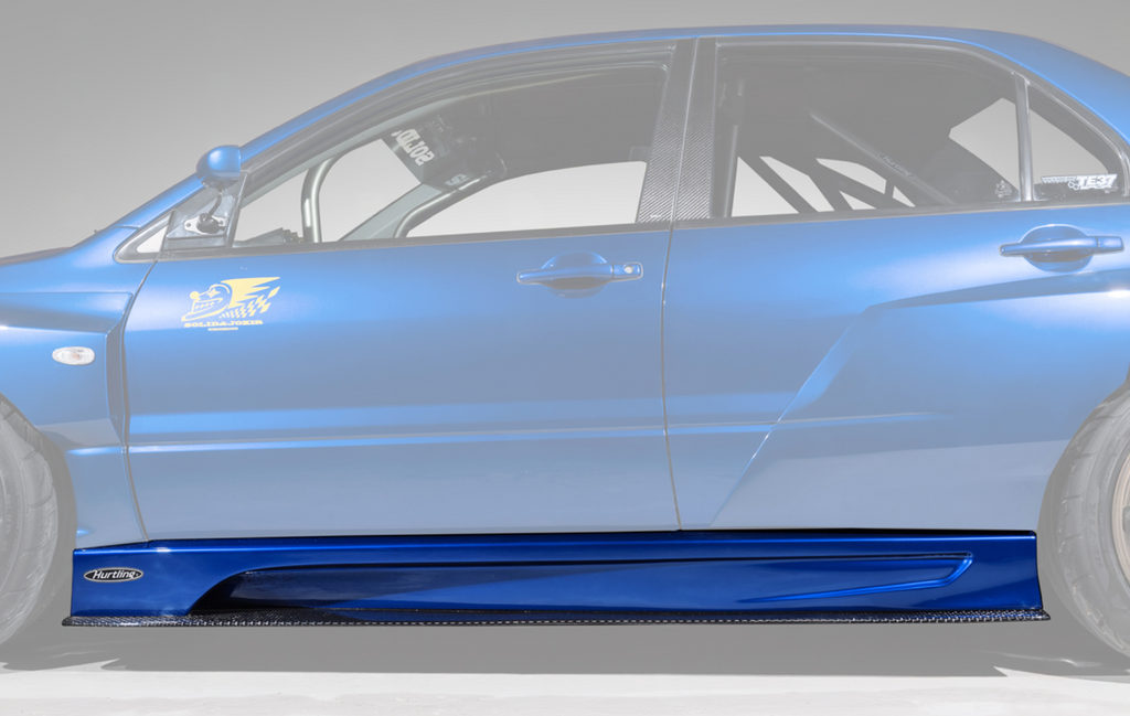 Varis Hurtling Style Half Carbon Fiber Side Skirts - Mitsubishi Evolution 7 8 9 ( 2001 TO 2007 )