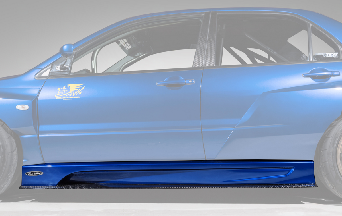 Varis Hurtling Style Half Carbon Fiber Side Skirts - Mitsubishi Evolution 7 8 9 ( 2001 TO 2007 )