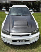 JSK Style Carbon Fiber Hood Bonnet – Nissan Skyline R34 GTR (1999–2002)