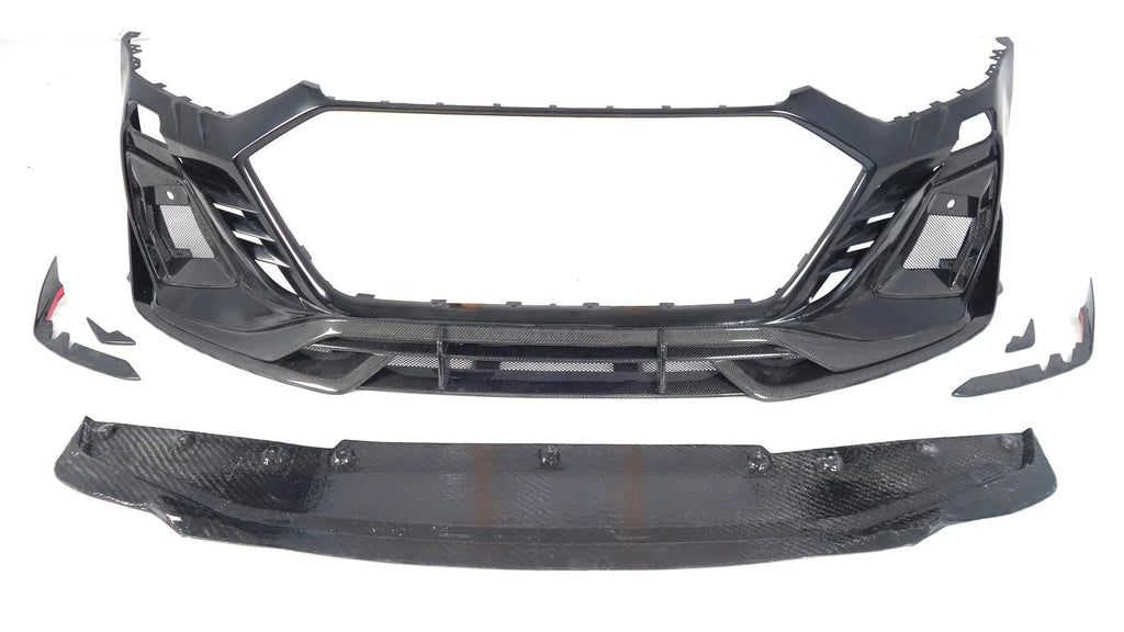 IMP Performance Partial Carbon Fiber Front Bumper with Carbon Canards, Vents & Lip - Audi RS7 (2019-2024)