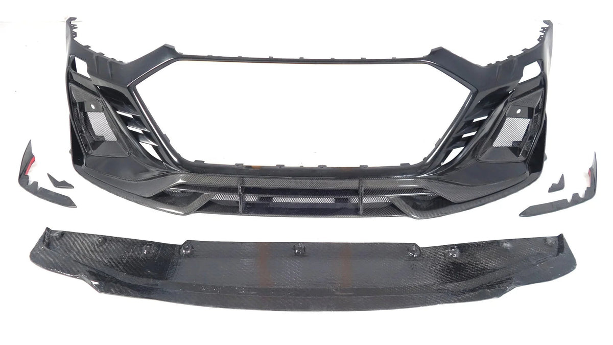 IMP Performance Partial Carbon Fiber Front Bumper with Carbon Canards, Vents & Lip - Audi RS7 (2019-2024)