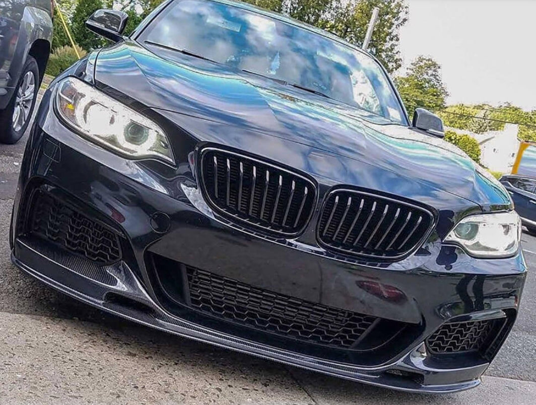 JCS Style Carbon Fiber Front Lip V2 - BMW M235i M240i F22 (2014-2017)