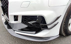 Gloss Black / Carbon Fiber Front Lip w/ Canard - Audi A4 S4 RS4 Sedan (2015-2020) B9