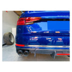 KB Style Carbon Fiber Rear Diffuser w/ Brake Light - Audi A4 S4 Sedan (2015-2020) B9