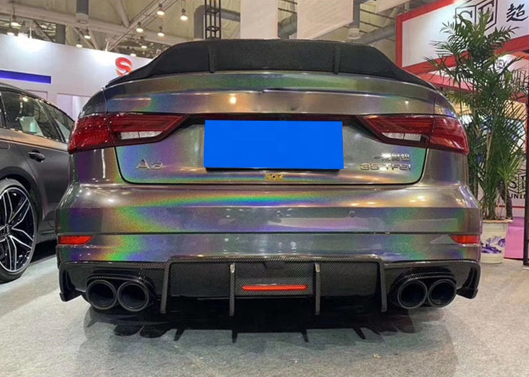 KB Style Carbon Fiber Rear Diffuser - Audi A3 S3 Sedan (2017-2020) 8V