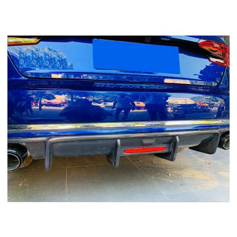 KB Style Carbon Fiber Rear Diffuser w/ Brake Light - Audi A4 S4 Sedan (2015-2020) B9
