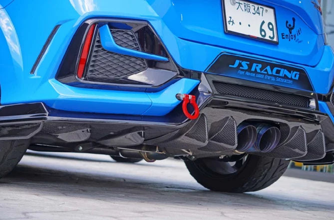 JS Style Carbon Fiber Rear Diffuser – Honda Civic Type R FK8 (2017–2021)