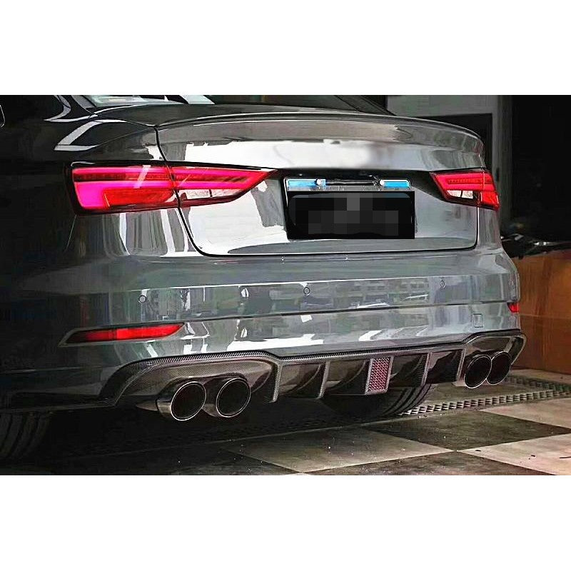 PL Style Carbon Fiber Rear Diffuser - Audi A3 S3 Sedan (2017-2020) 8V