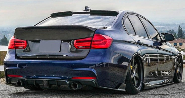 Carbon Fiber Rear Diffuser with Smoked Brake Light - BMW 3 Series F30 (2012-2019)