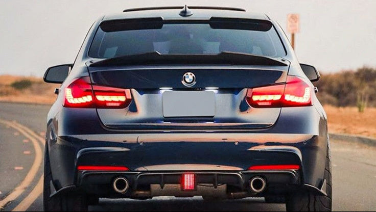 Carbon Fiber Rear Diffuser with Smoked Brake Light - BMW 3 Series F30 (2012-2019)