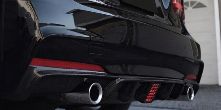 Carbon Fiber Rear Diffuser with Smoked Brake Light - BMW 3 Series F30 (2012-2019)